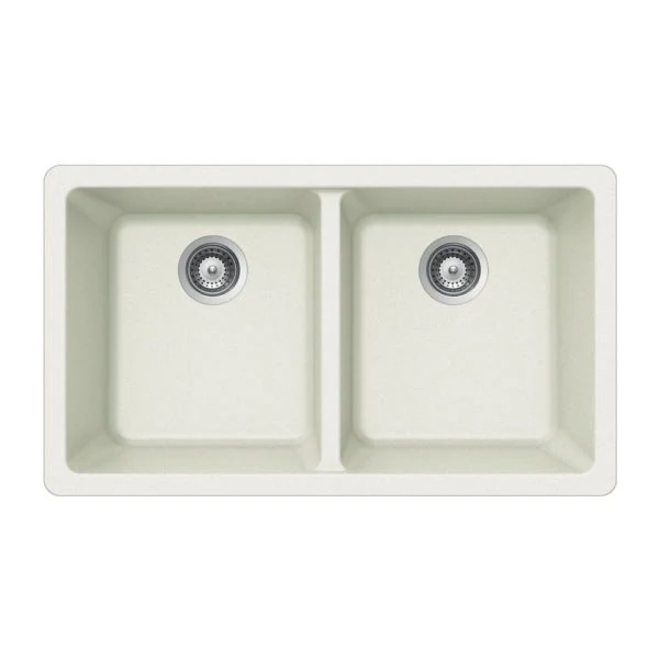Hamat - SIO-3319DU-TA - Granite Undermount 50/50 Duplice Bowl Kitchen Sink, Taupe