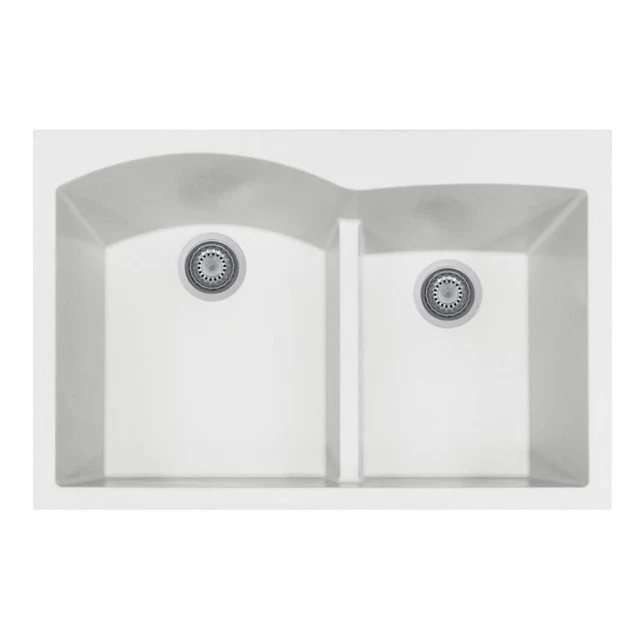 Houzer Topmount Doppio Bowl Granite Kitchen Sink P-175 CLOUD