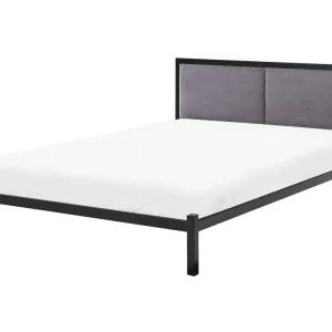 Metal EU Duplice Size Bed Grey CLAMART