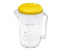 Brocca plastica pp graduata lt. 2,0 con coperchio arancio lt 2.0 Omra