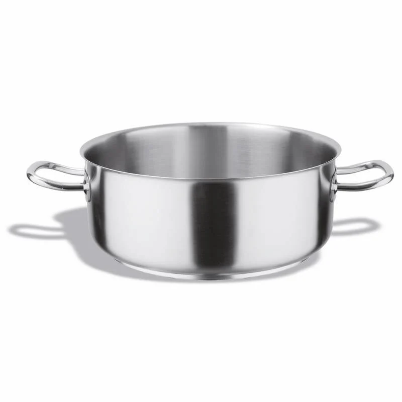 CASSERUOLA BASSA 2 MANIGLIE ACCIAIO INOX 24CM