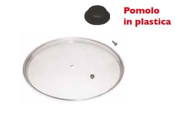 Coperchio vetro con bordo acciaio cm 24 da montare modello asia plastic Omra