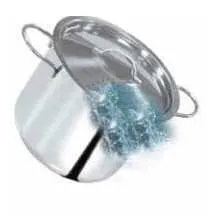 Pasta - scola con coperchio con ponticello acciaio cm 18 Omra