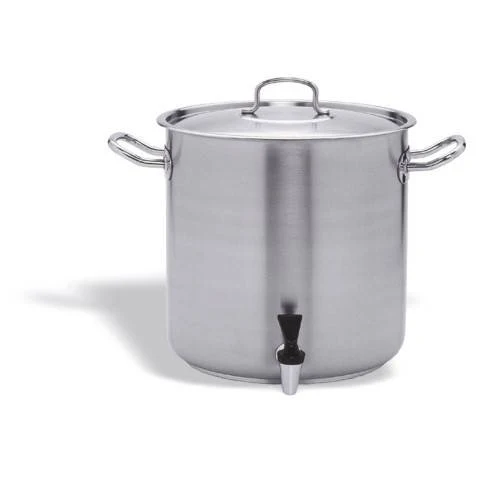 PENTOLA ACCIAIO INOX CON RUBINETTO E COPERCHIO 32CM