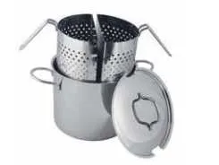 Spaghettiera con 2 cestelli multiuso con coperchio bombato cm 24 mod italy Omra