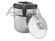 Spaghettiera con 3 cestelli multiuso con coperchio bombato cm 26 mod italy Omra