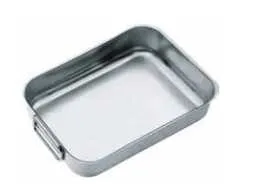 Teglia rettangolare hotel 18/10 con maniglie saldate 40x28 cm Omra