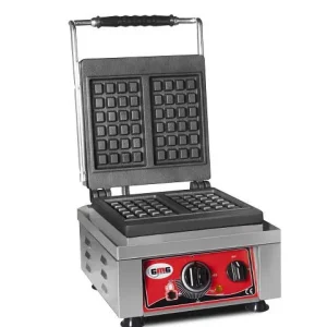Piastra per waffle GMG Tipico 2x (10 x 17 x 15 cm) da 50° 300°C piastra di cottura fissa ghisa canale di raccolta del gras...