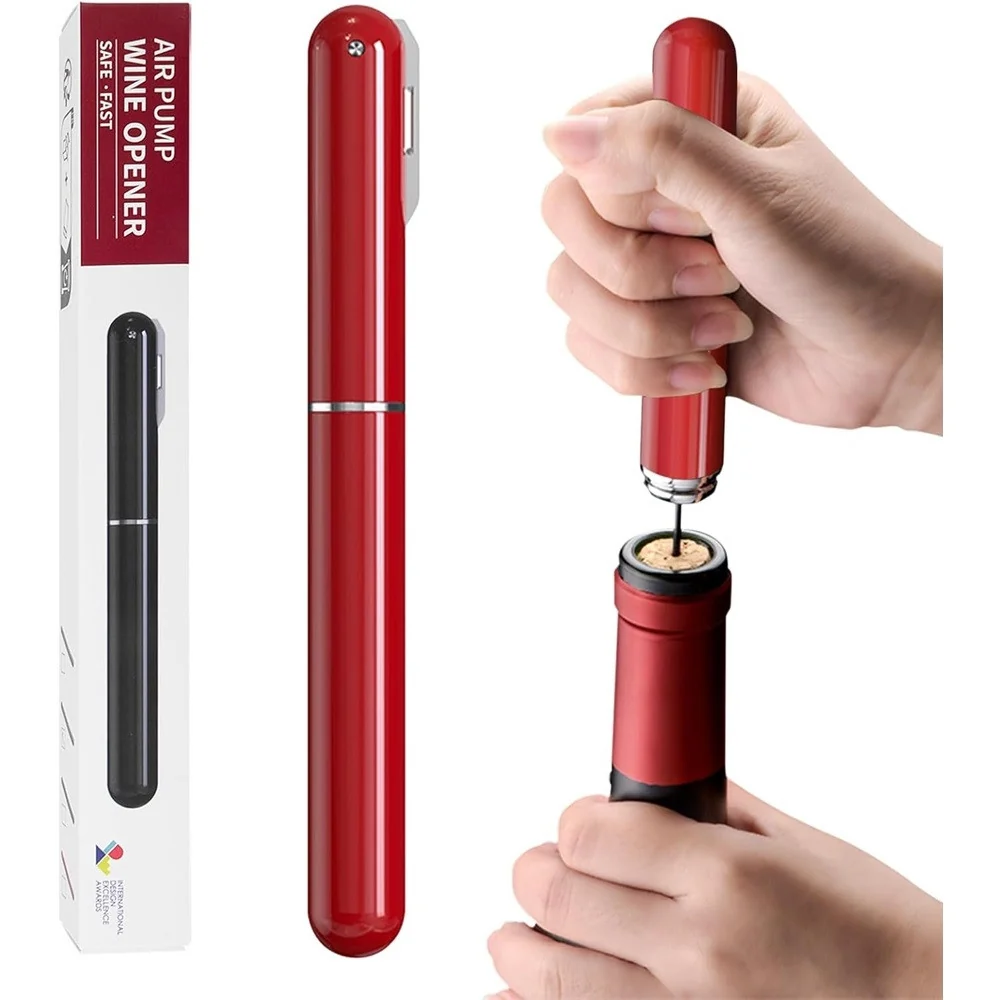 Apribottiglie Pressione Aria Con Tagliacapsule Cavatappi Pompa Regalo Amanti Vino Casa