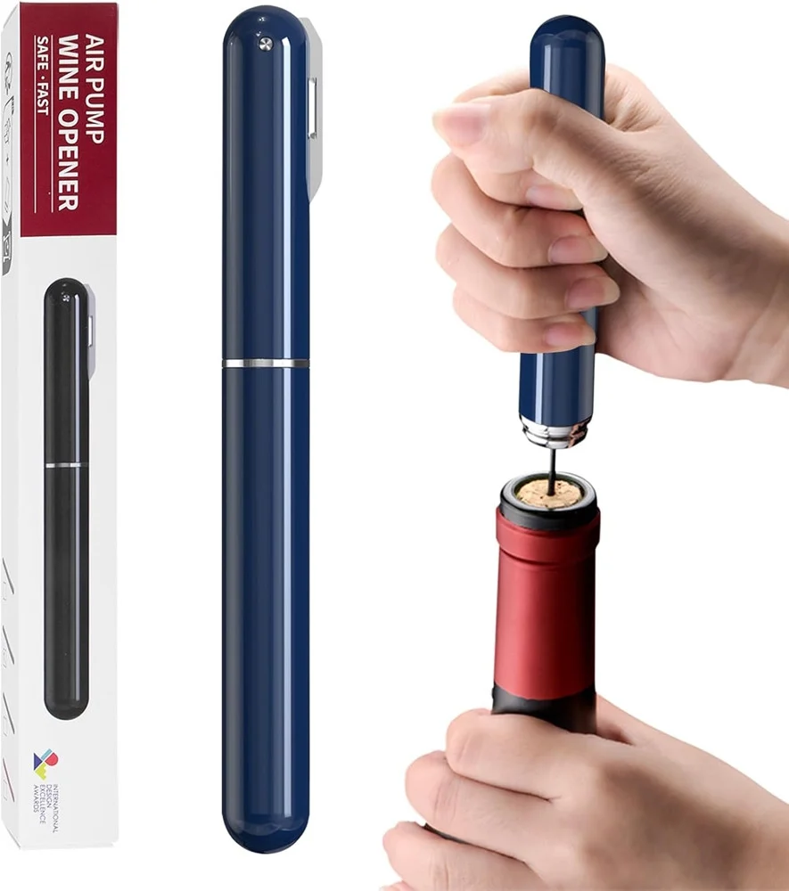 Apribottiglie Pressione Aria Con Tagliacapsule Cavatappi Pompa Regalo Amanti Vino Casa
