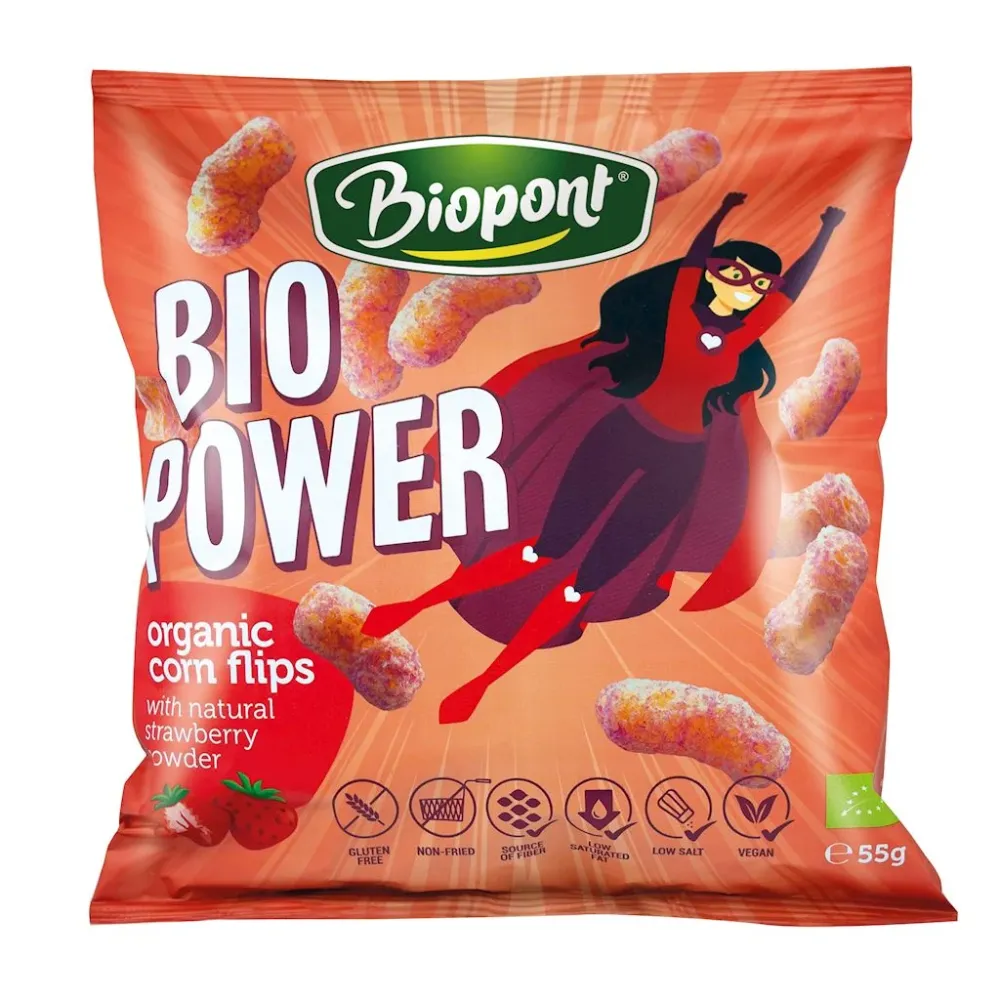 Corn Flakes BIO senza glutine alla fragola 55 g - BIOPONT