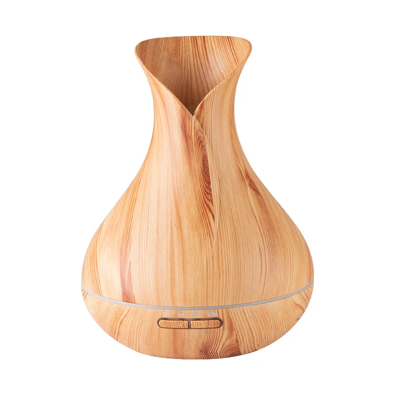 Diffusore di aroma spa umidificatore d'aria 15 luci legno chiaro 550 ml + timer