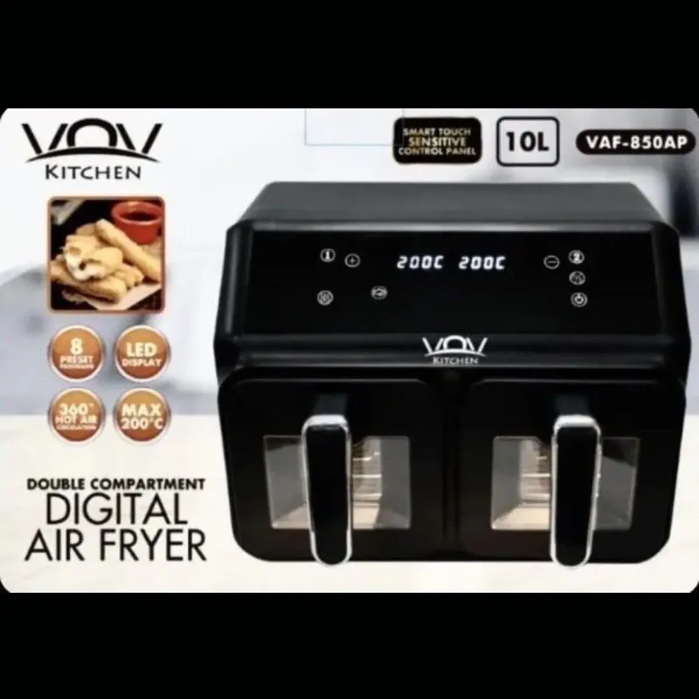 Friggitrice ad aria con doppio cestello 10LT VOV VAF850AP AIRFRYER 1800W
