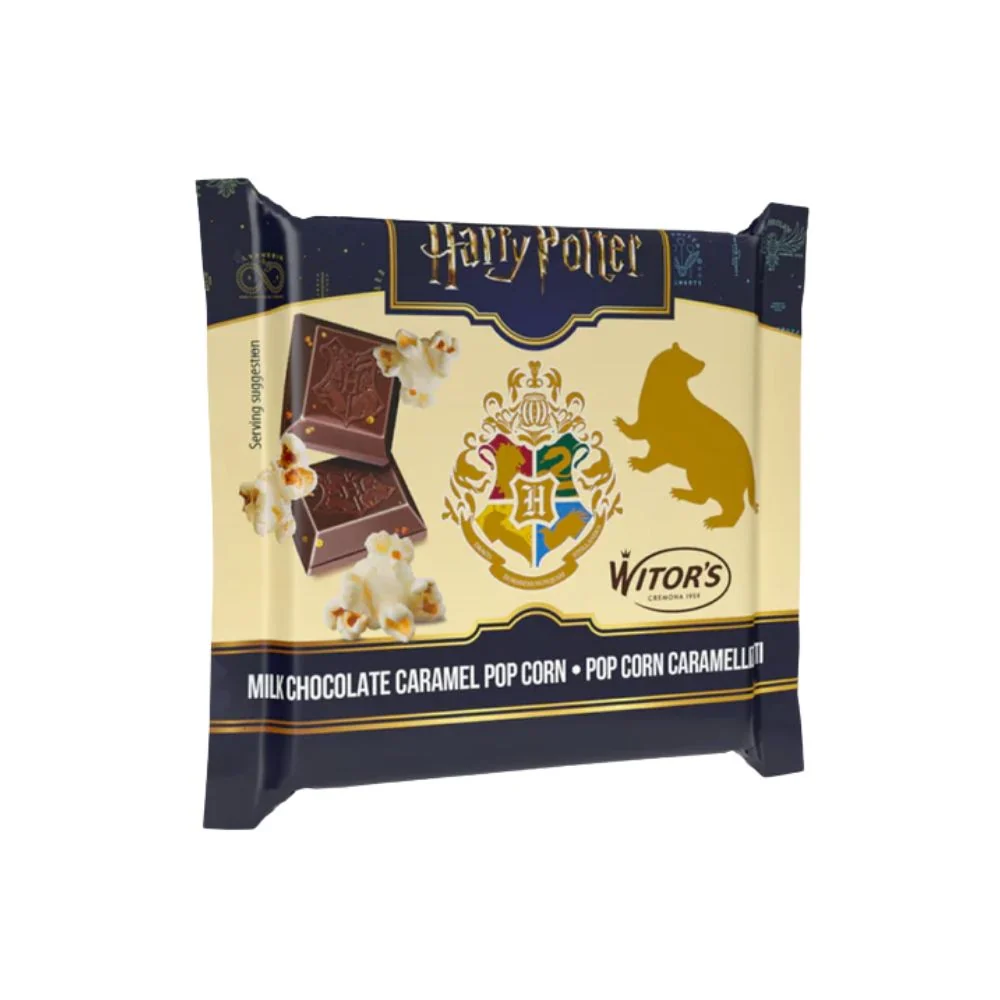 Harry Potter Milk Choco Bar Caramel Popcorn, tavoletta di cioccolato con pop corn caramellati da 40g