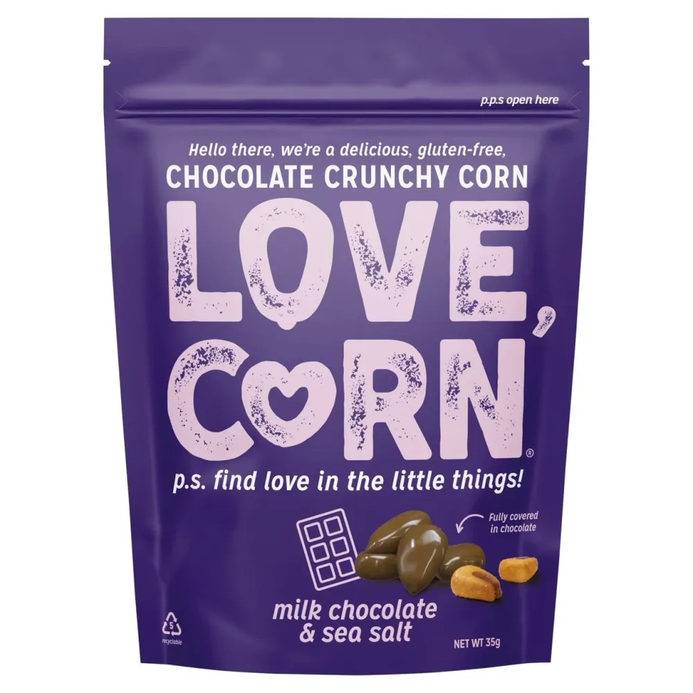 Love Corn Cioccolato al latte e sale marino 35g