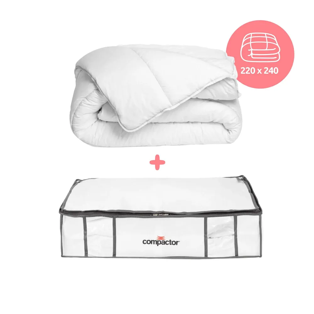 Pack piumone 220x240 cm + custodia sottovuoto L