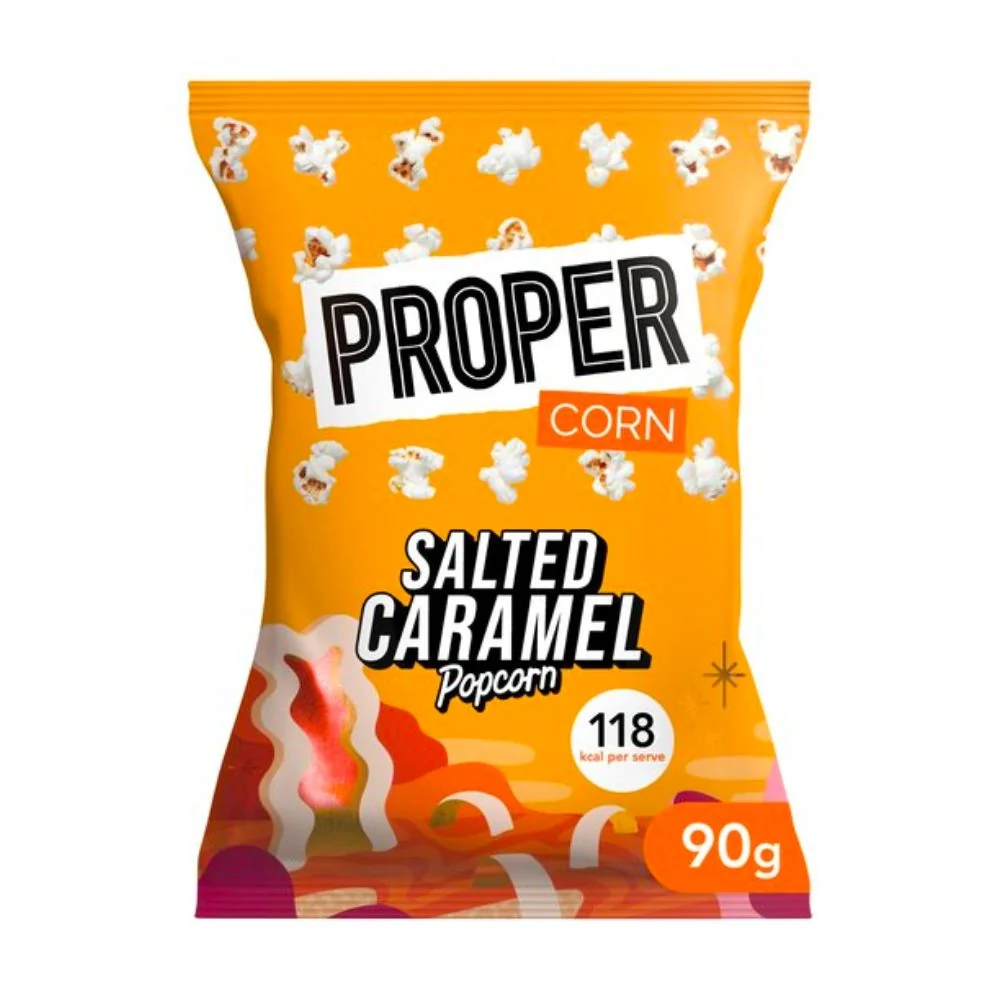 Proper Corn Salted Caramel Popcorn, popcorn caramellati da 90g
