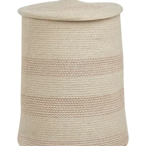 Cesta cotone crema chiaro e rosa SILOPI