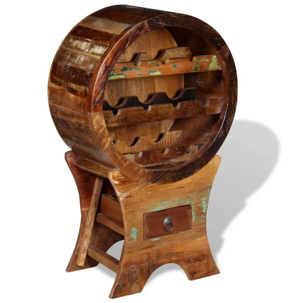 Portavini da 10 Bottiglie Legno Massello di Recupero