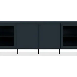 Buffet Base 4 Porte di cui 2 Vetrate Blu Navy L180 cm - BOGOTA