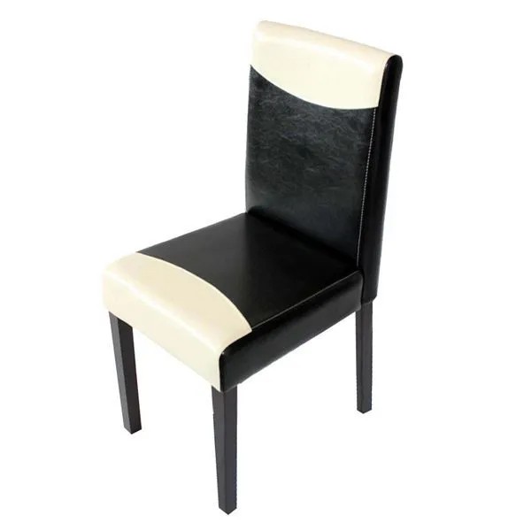 Mendler sedia da pranzo Littau sedia da cucina similpelle nero/bianco gambe scure 74383