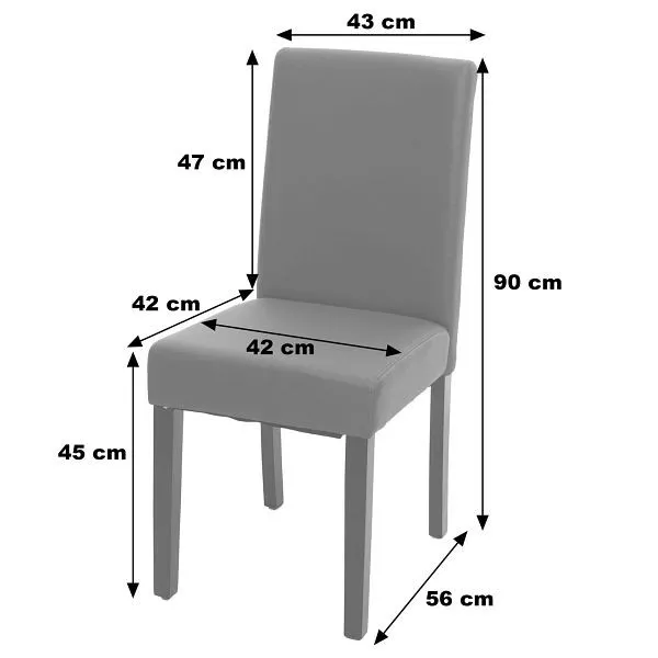 Mendler sedia da pranzo Littau sedia da cucina similpelle nero/bianco gambe scure 74383