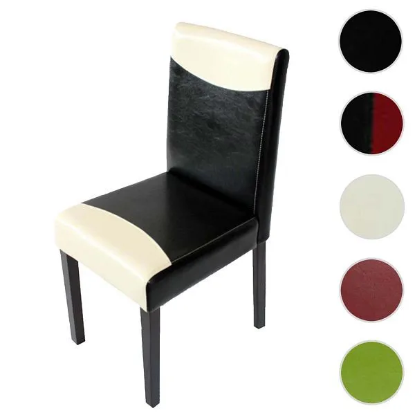 Mendler sedia da pranzo Littau sedia da cucina similpelle nero/bianco gambe scure 74383