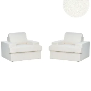Poltrona ALLA Bouclé Bianco imbrattato