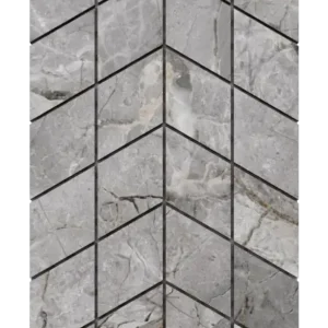 Porcelain stoneware mosaic on maglia bathroom or kitchen 17.2 cm x 29.8 cm - White polished arrow 1