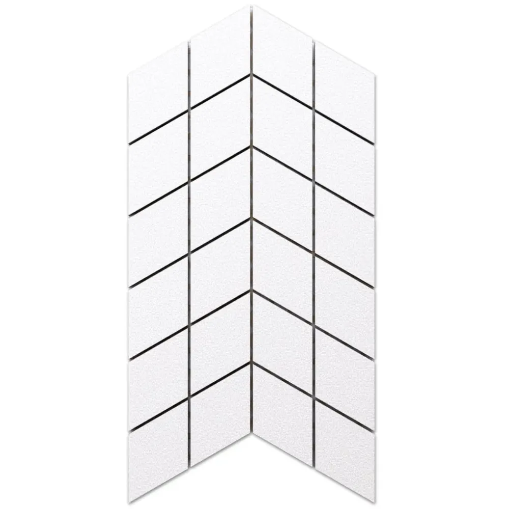 Porcelain stoneware mosaic on maglia bathroom or kitchen 17.2 cm x 29.8 cm - White sugar arrow 1