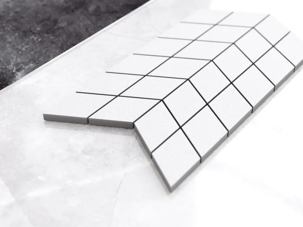 Porcelain stoneware mosaic on maglia bathroom or kitchen 17.2 cm x 29.8 cm - White sugar arrow 1