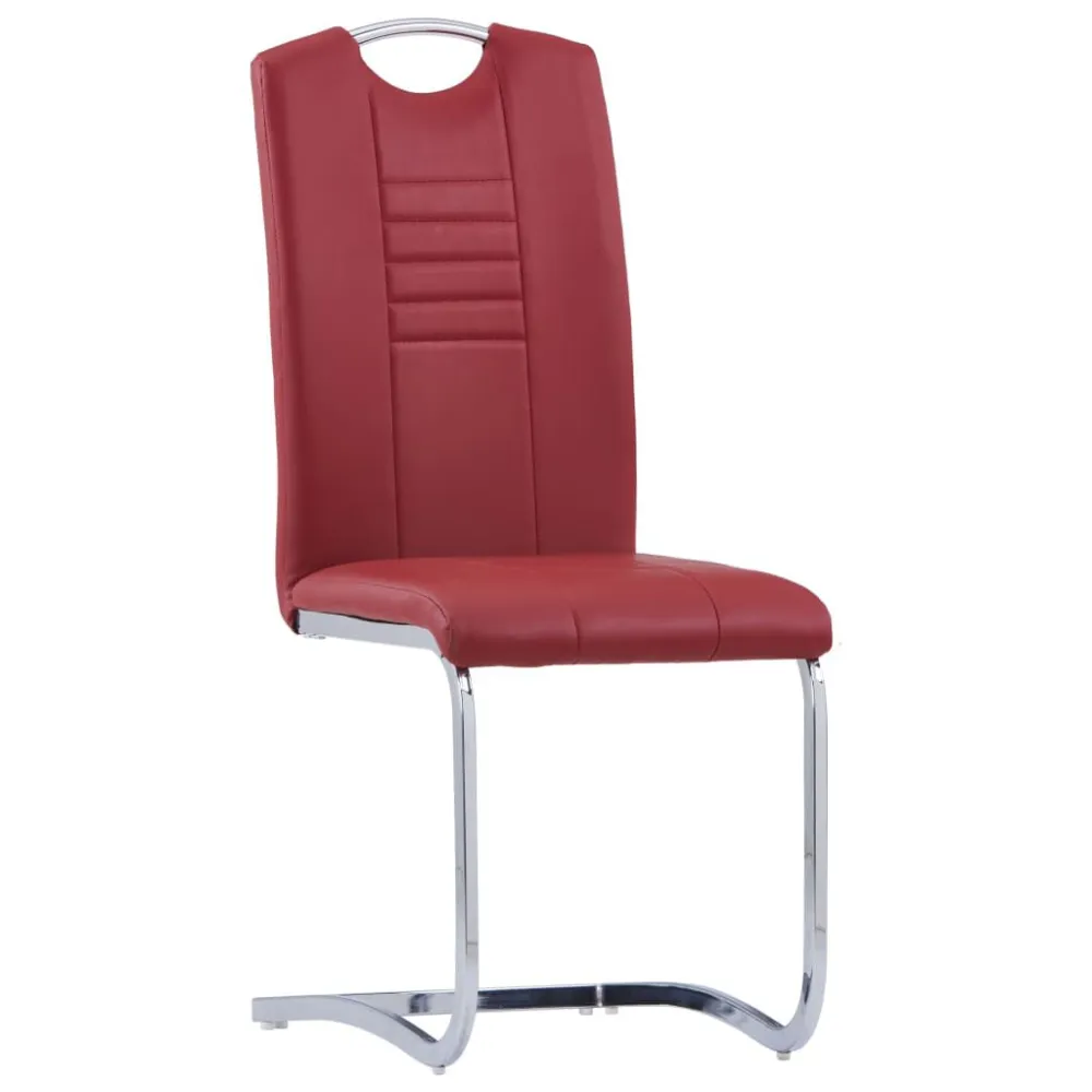 Sedie da Pranzo Sbalzo 4 pz Rosse Similpelle