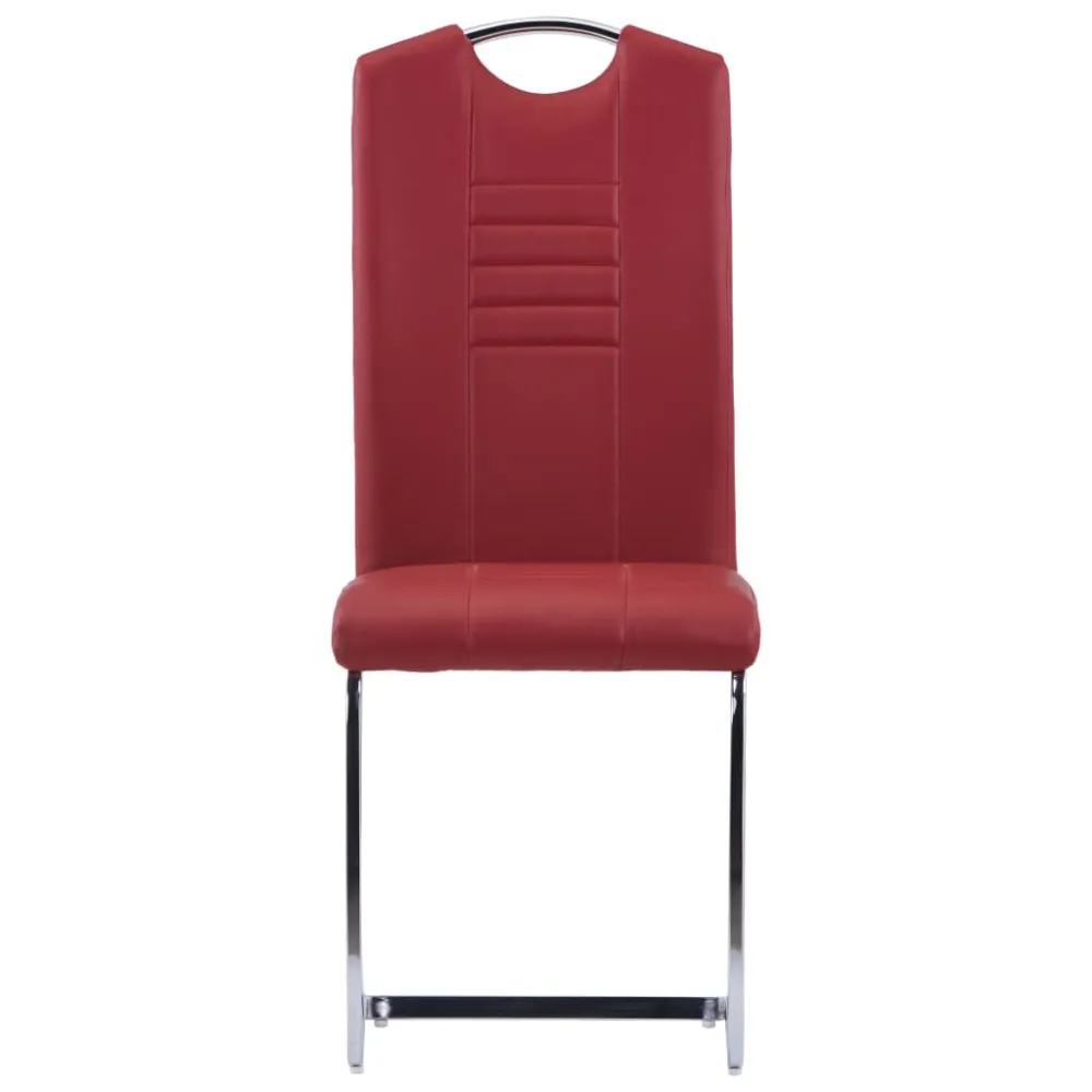 Sedie da Pranzo Sbalzo 4 pz Rosse Similpelle