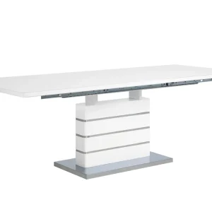 Tavolo da pranzo estensibile bianco e argento 180/220 x 90 cm HAMLER