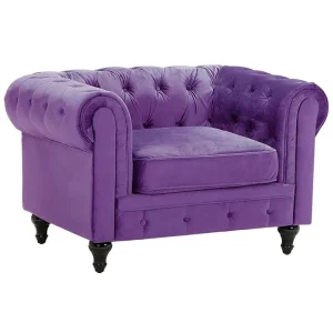 Armchair CHESTERFIELD velluto Violet