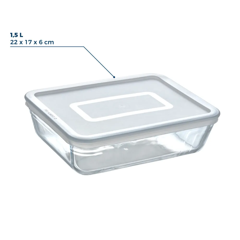 Cook & Freeze - Teglia rettangolare vetro con eccezionale coperchio per congelamento