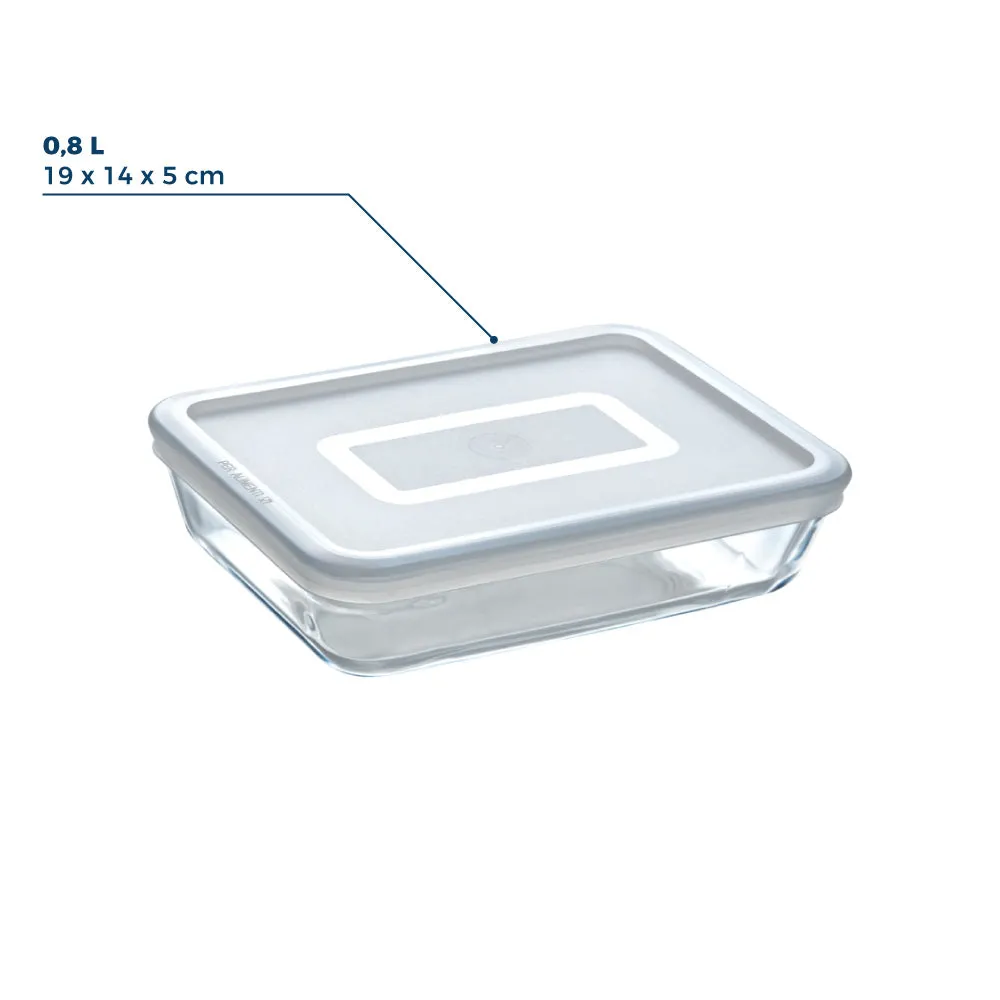 Cook & Freeze - Teglia rettangolare vetro con eccezionale coperchio per congelamento