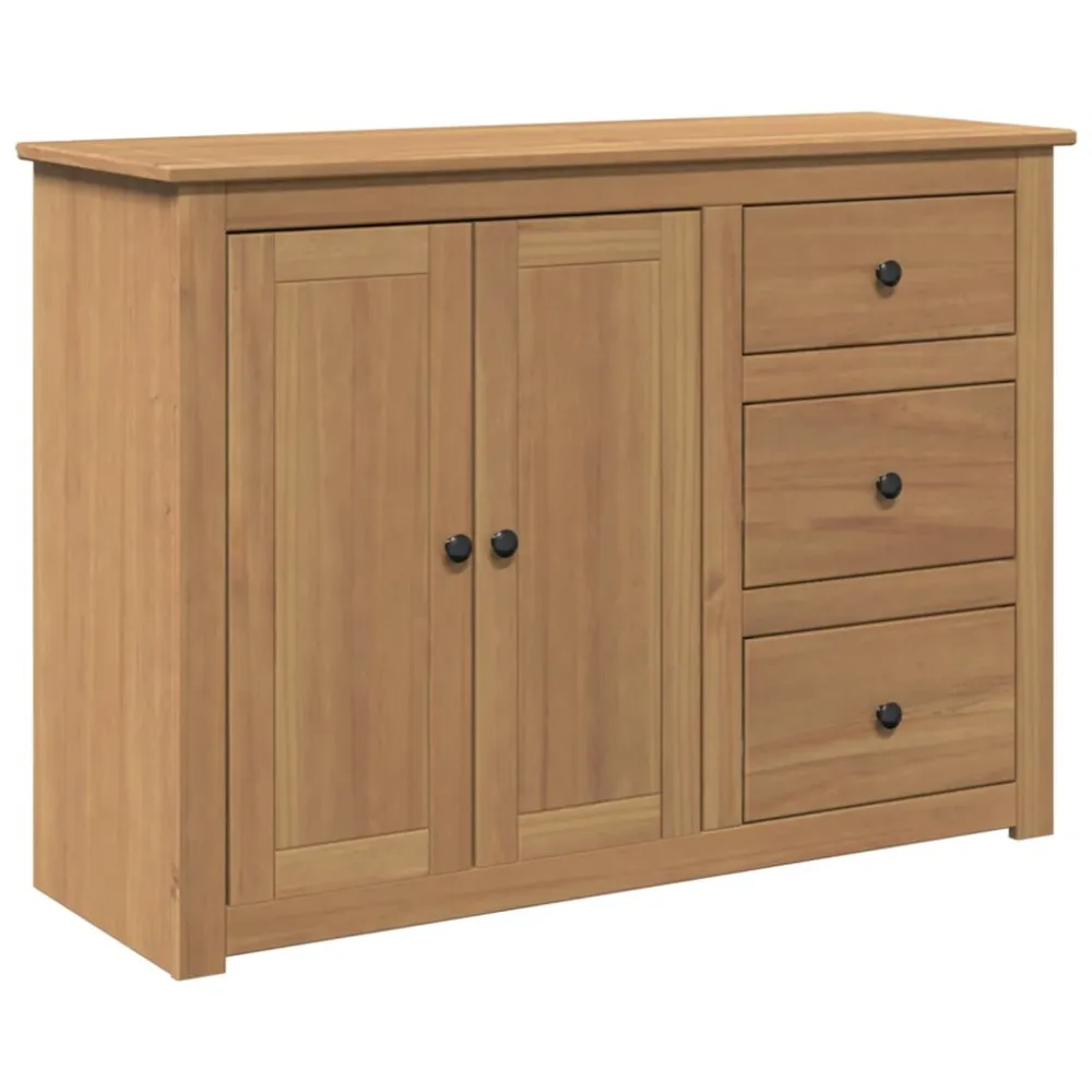 Credenza con Cassetti Panama 112x40x80cm Legno Massello di Pino