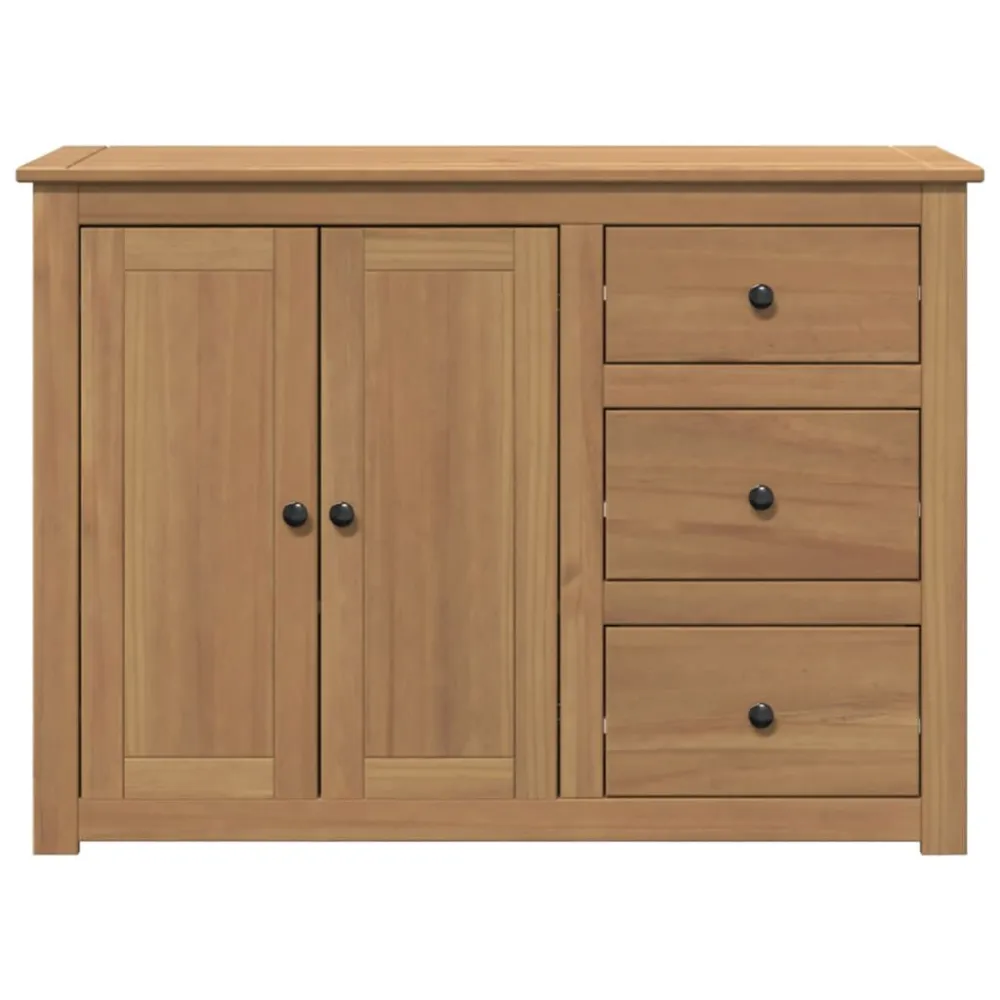 Credenza con Cassetti Panama 112x40x80cm Legno Massello di Pino