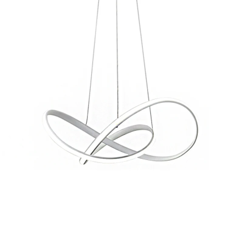 Lampadario intrecciato Lampadario sospensione LED alluminio stile contemporaneo per sala da pranzo nero/bianco/caffè, 19,5...