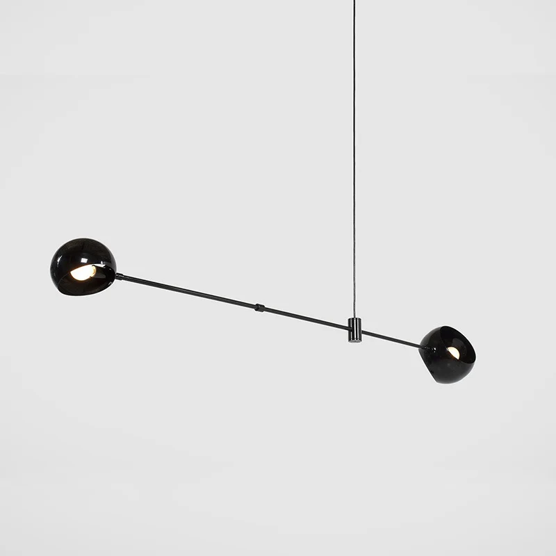 Lampadario modernista cupola Illuminazione per sala da pranzo metallo Lampada da soffitto sospensione nero