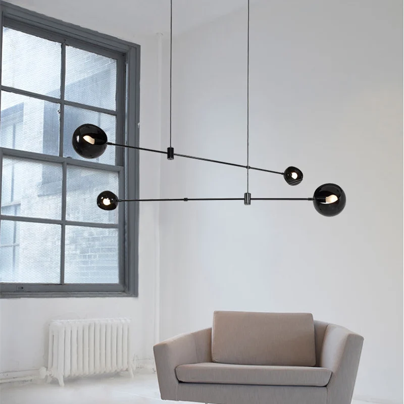 Lampadario modernista cupola Illuminazione per sala da pranzo metallo Lampada da soffitto sospensione nero