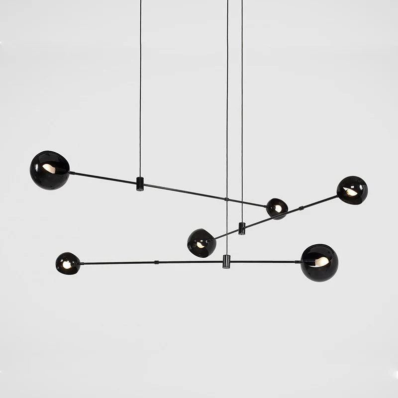 Lampadario modernista cupola Illuminazione per sala da pranzo metallo Lampada da soffitto sospensione nero