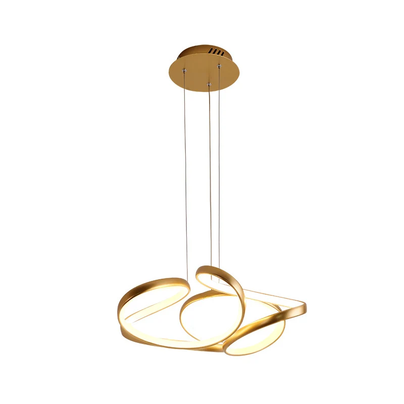 Lampadario ondulato acrilico Lampada sospensione LED lineare oro/caffè per sala da pranzo, larghezza 14"/19,5"