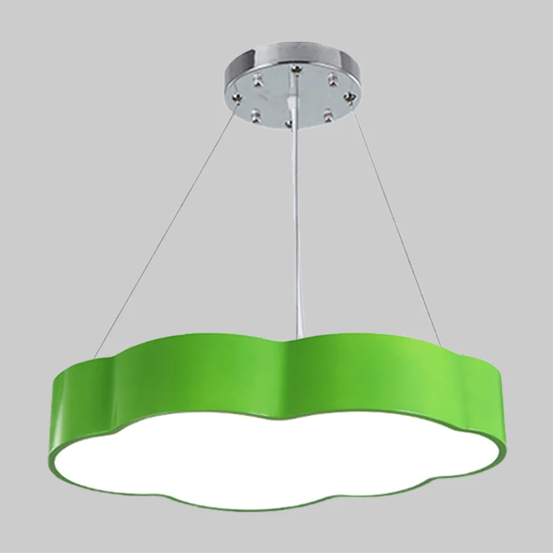 Lampadario soffitto modernista per sala giochi LED acrilico con illuminazione sospensione forma di nuvola rosso/giallo/verde