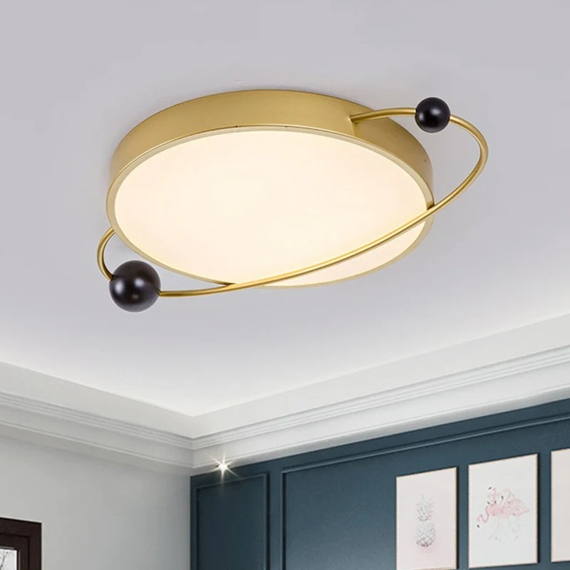 Plafoniera da incasso per soggiorno moderna metallo forma di pianeta con montaggio incasso LED con diffusore acrilico