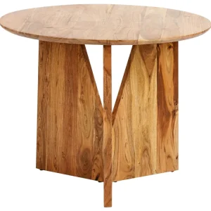 Round Accacia Wood Dining Table ⌀ 100 cm Light ARRAN