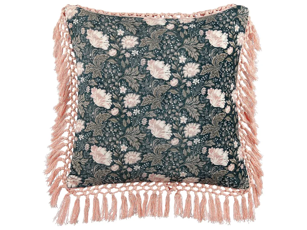 Set di 2 cuscini velluto foglia di tè e rosa 45 x 45 cm PARROTIA