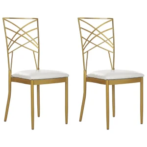 Set 2 Dining Chairs Gold GIRARD