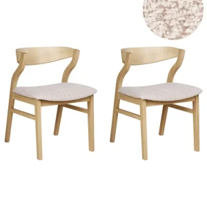 Set 2 Dining Chairs Light Wood and Light Sabbia MAROA